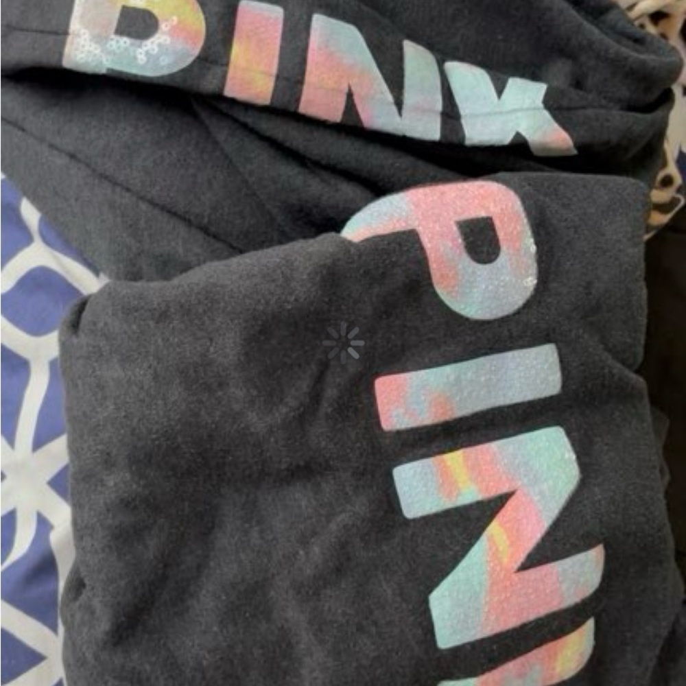 Black Sweatshirt with Colorful PINK Logo